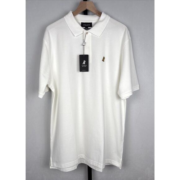 James Bark Men's Regular Fit Polo Shirt XXXL White Pima Cotton Embroidered NWT - Picture 2 of 11